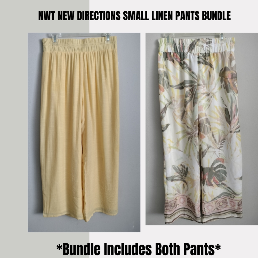 2 NWT New Directions Linen Pants